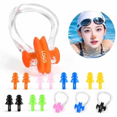 Reusable Silicone Ear Plugs & Nose Clip Swim Protection Set