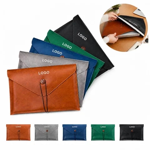 Dual-Layer PU Leather Business Document Briefcase