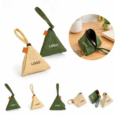 Compact Canvas Triangle Pouch for Everyday Essentials