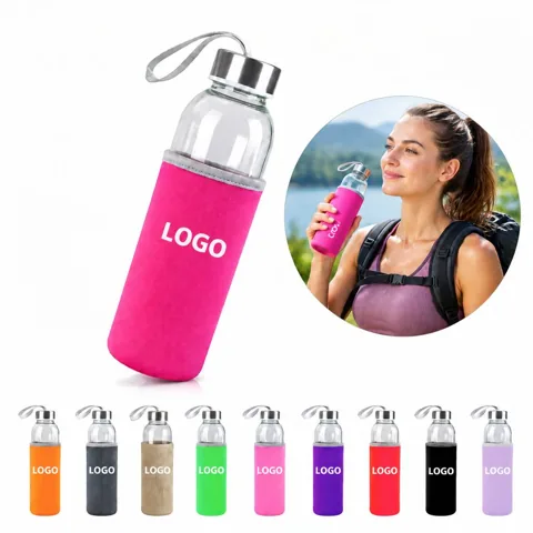 Reusable Glass Tumbler with Protective Sleeve for Hot Cold