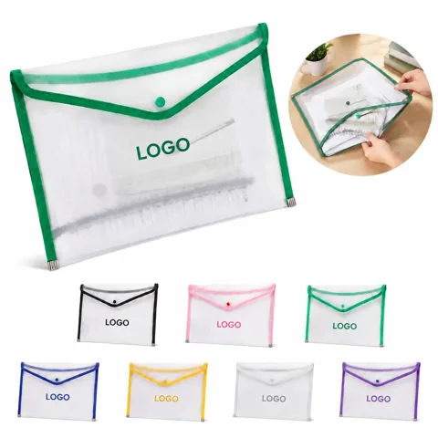 Thickened A4 Transparent Snap Document File Bag