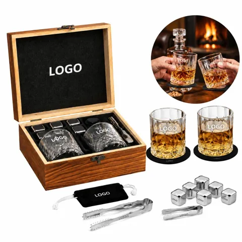 Whiskey Chilling Stones & Glass Tumbler Gift Set