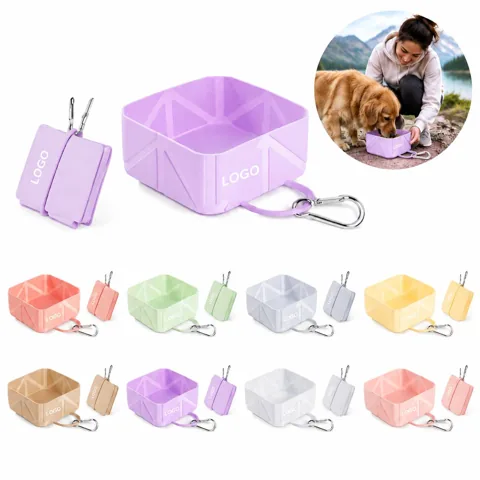 Foldable Silicone Pet Bowl for Travel, Portable Dog & Cat