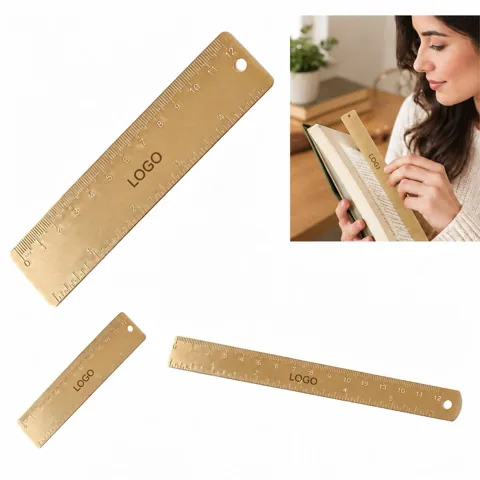 Brass Page Marker with 15cm Ruler Engraved