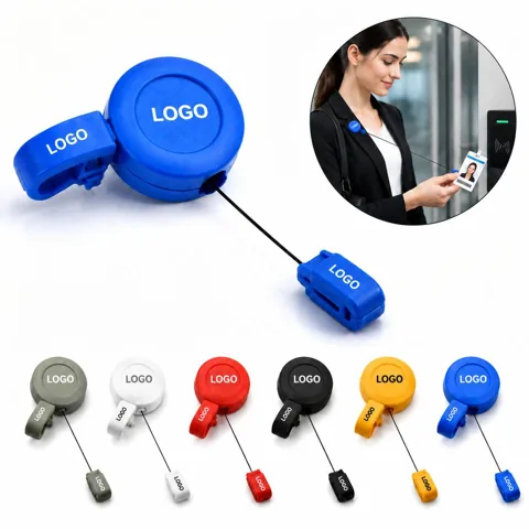 Retractable Badge Reel with Metal Clip for ID Cards