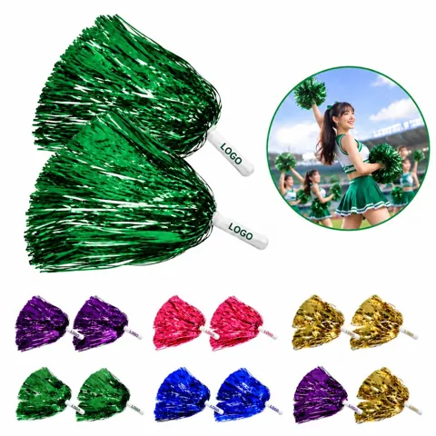 Cheer Streamer Poms with Solid Paddle Grip for Sports Dance