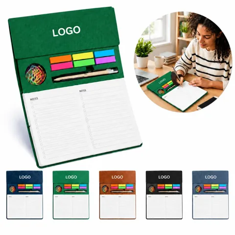 Self-Adhesive Memo Pad Set with PU Cover