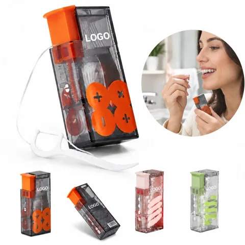 Portable Pop-Up Dental Floss Dispenser Compact Refillable