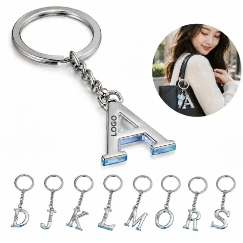 A-Z Alphabet Metal Keychain for Keys Bags Luggage