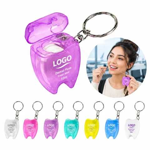Travel Mint Dental Floss Dispenser with Pre-Cut Strands
