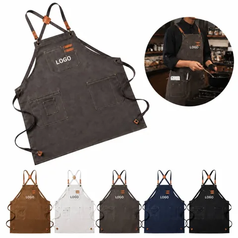 Durable Thickened Canvas Work Apron with Pockets