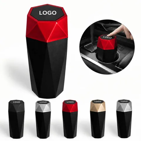 Car Trash Can with Lid, Small Waste Bin for Cup Holders