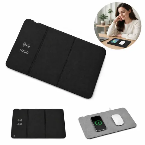 Qi Wireless Charging Mouse Pad with Non-Slip Desk Mat