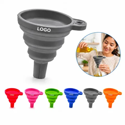 Foldable Silicone Kitchen Funnel for Liquids and Powders