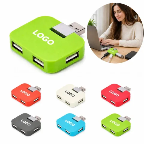 Compact Square USB Port Expander for Multiple Devices