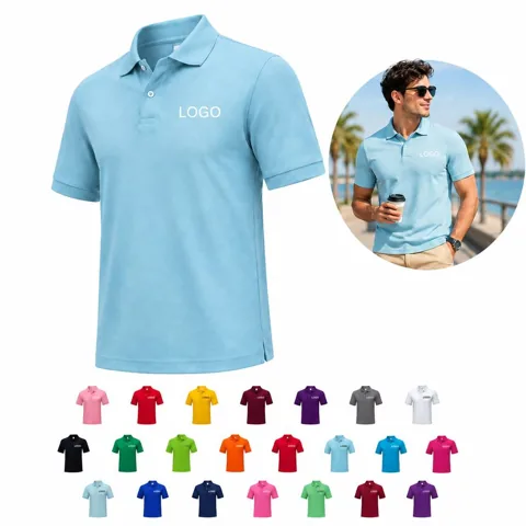 Custom Short Sleeve Knit Polo Shirt Breathable Casual Top