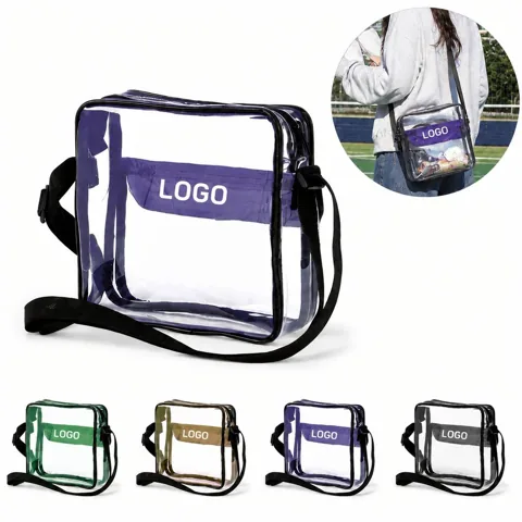 Clear PVC Crossbody Shoulder Bag Adjustable Strap Water