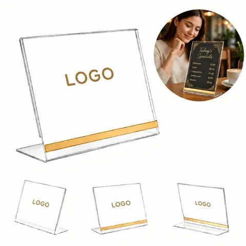 Clear Acrylic Stand for Tabletop Sign Display