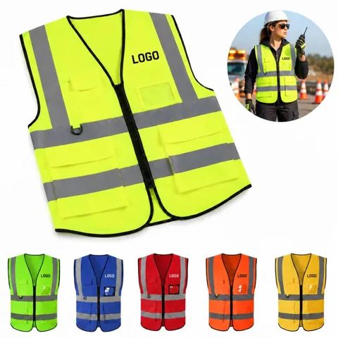 Custom High-Visibility Safety Vest with Reflective Strips