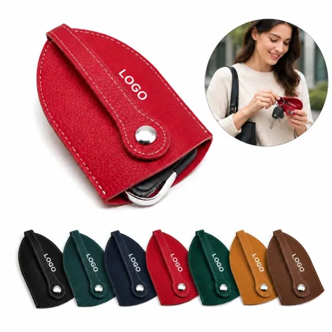 Compact Leather Pull-Out Key Organizer Bag