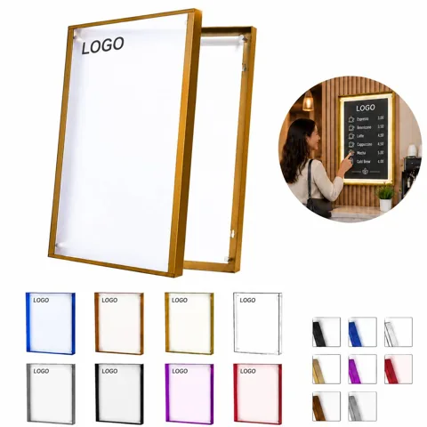 Illuminated Acrylic Menu Board with Rechargeable LED