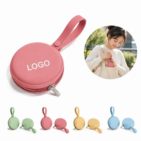 Round Silicone Coin Purse with Snap Closure
