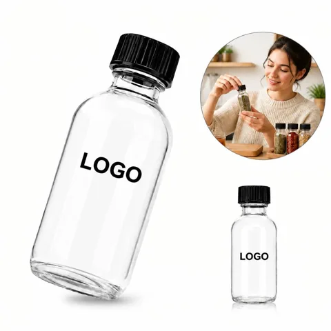 Small Clear Glass Storage Bottle with Lid for Dry Goods