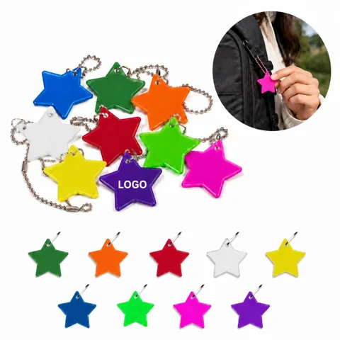Star-Shaped Reflective Zipper Pull for Bags and Gear