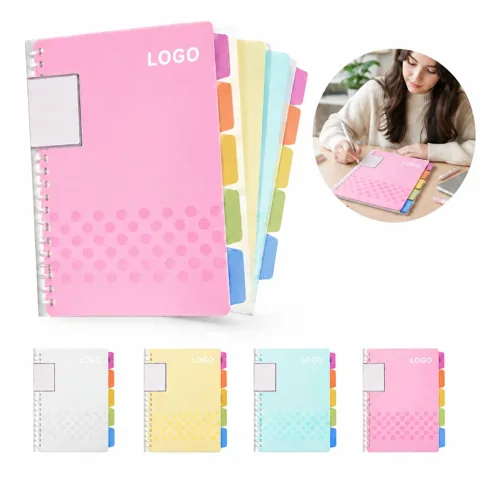 Labeled Spiral Notebook for Note Organization and Planning