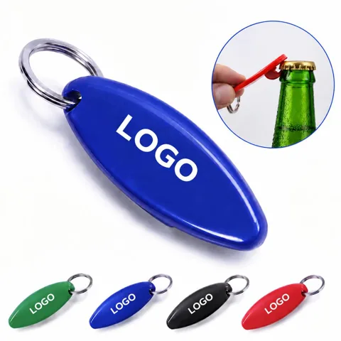 Metal Surfboard Bottle Opener Keychain