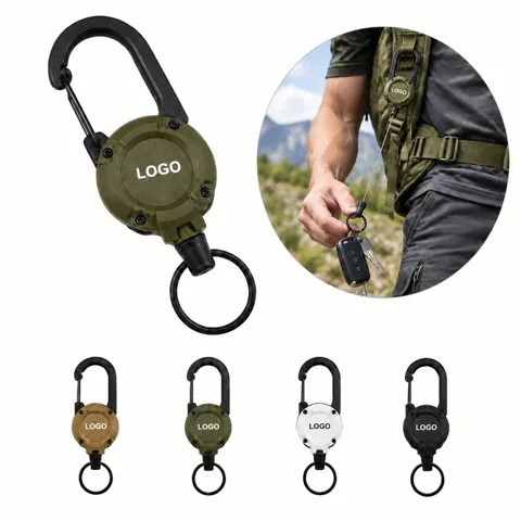 Tactical Retractable Keychain with Anti-Lost Wire Rope