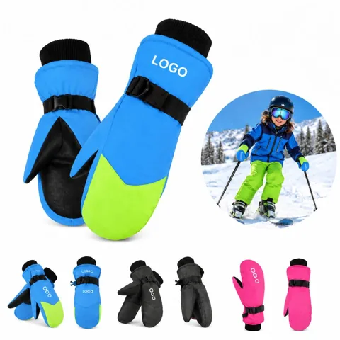 Winter Insulated Ski Gloves for Kids with Non-Slip Palm