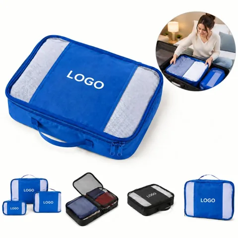 3-Piece Travel Packing Organizer Set with Mesh Top