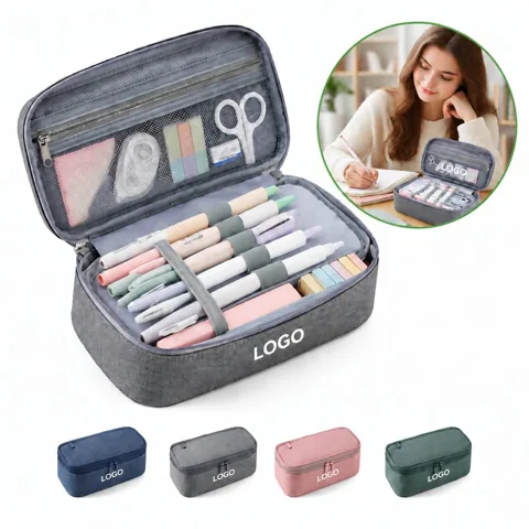 Large Capacity Oxford Pencil Pouch for Student Stationery