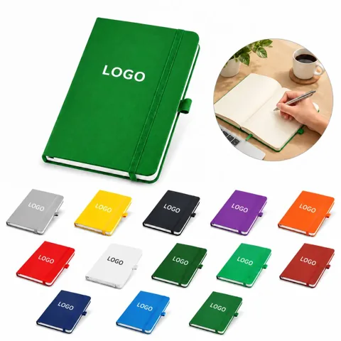 Custom Notebook with PU Leather Cover and Personalized Strap