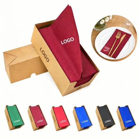Colored Dust-Free Napkins in Kraft Boxes for Daily Use