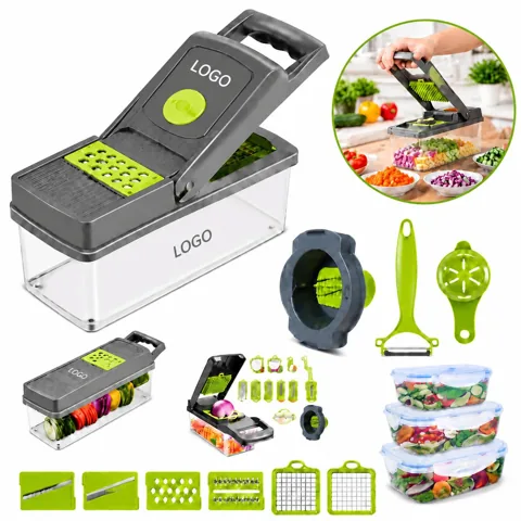 Multi-Function Vegetable Chopper Slicer with Container
