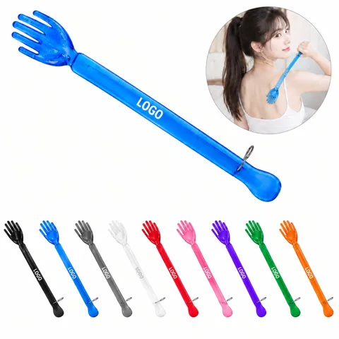 Dual-Sided Plastic Shoehorn and Foot Massager