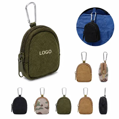 Small Zippered Nylon Purse for Organized Coin Storage