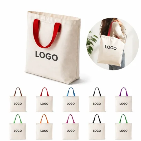 Eco-Friendly Reusable Shopping Tote in Natural Cotton Canvas