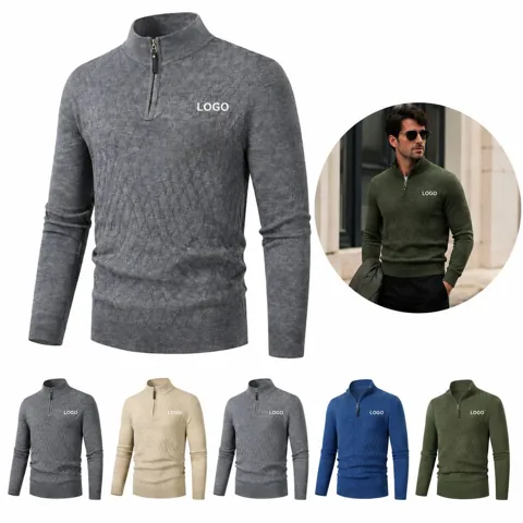 Casual Crew Neck Knit Pullover Sweater for Men