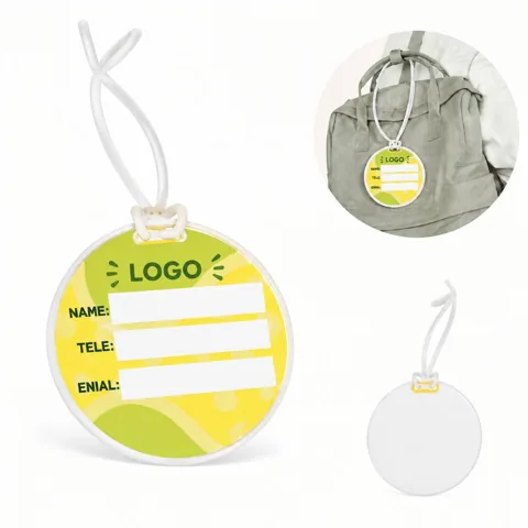 Round Printed Plastic Luggage Tags for Suitcases