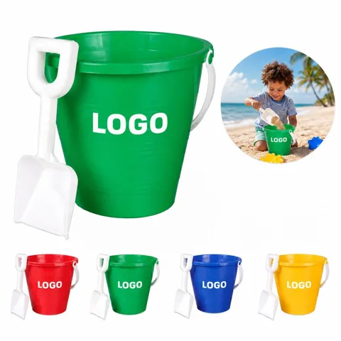 Kids Plastic Sand Bucket and Shovel Set for Beach Play