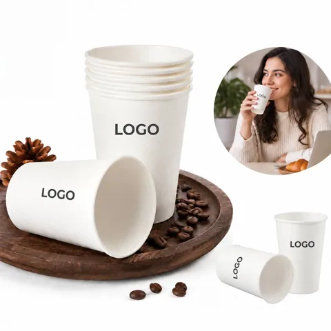 Personalized Disposable Paper Cups for Hot Cold Drinks