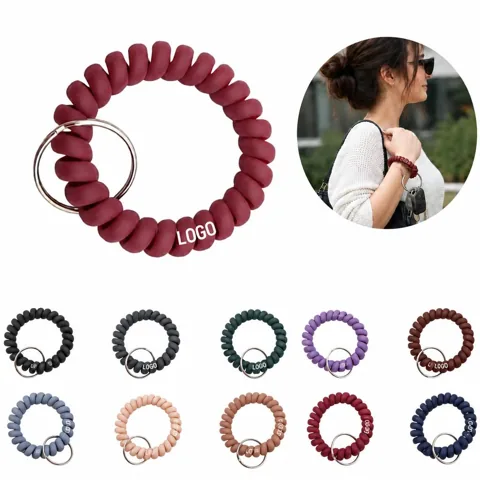 Wristband Key Holder with Flexible Plastic Spring