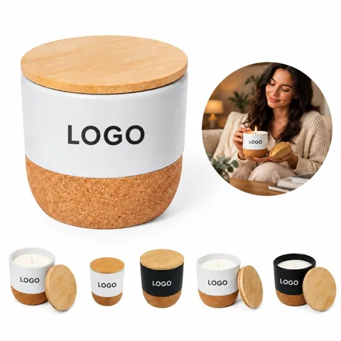 Hand-Poured Sandalwood Soy Candle Set 40H Burn