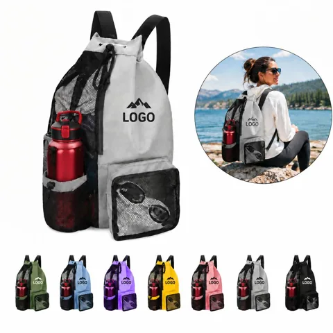 Mesh Drawstring Gym Swim Backpack Breathable