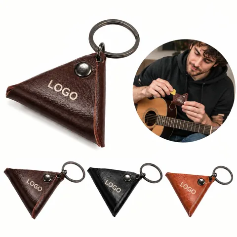 Triangle Guitar Pick Keychain Holder Case