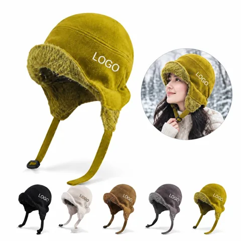 Winter Pilot Hat with Plush Padding and Foldable Ear Flaps
