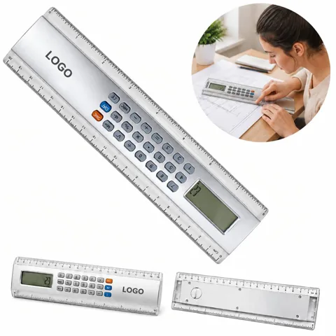 2-in-1 Measuring Ruler with Digital Calculator